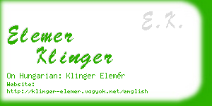 elemer klinger business card
